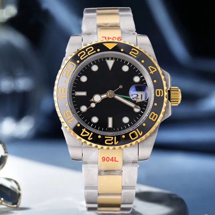 Luxury Watch Designer Mens Watches Fashion 2813 Movement Automatic 40mm Master GMT Relogio Mechanical Orologio Watch Bang Waterproof Jubie Armband armbandsur
