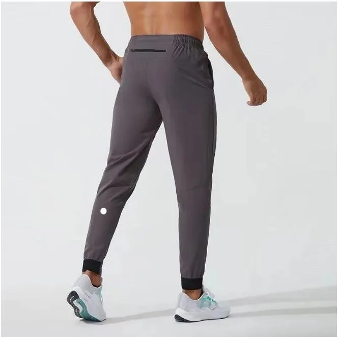 Yoga pants LL Men`s Jogger Long Pants Sport Yoga Outfit Quick Dry Drawstring Gym Pockets Sweatpants Trousers Mens Casual Elastic Waist fitness