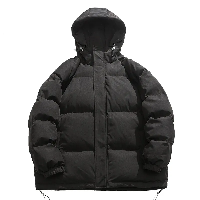 Homens Down Parkas Jaqueta de Inverno Homens Com Capuz Casual Solto Quente Parkas Mens Sólido Gola Com Capuz Engrossado Mens Sólido Jaqueta de Inverno Casaco Homem 230922