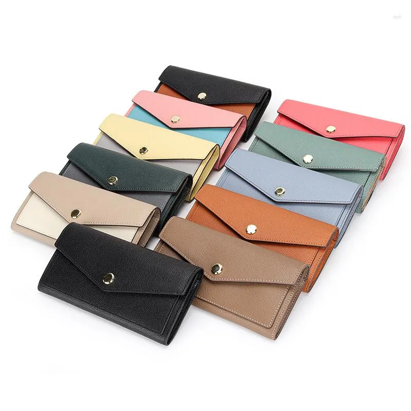 Wallets URBAN MASTER Purse For Ladies Genuine Cow Leather Palm Pattern Long Wallet Women Fashion Contrast Color Clutch Phone Card Holder