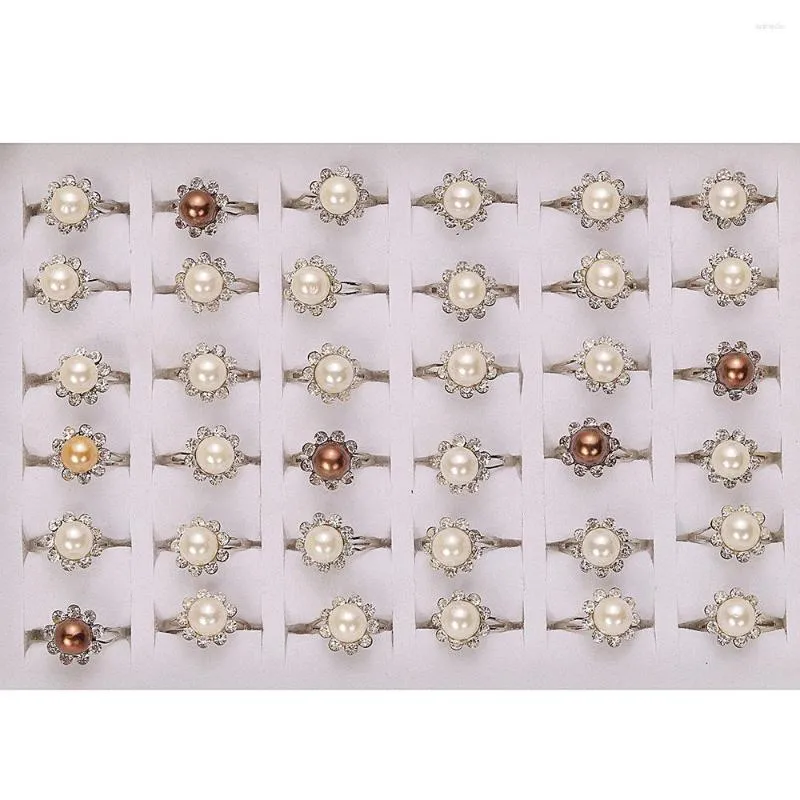 Eheringe QianBei 2023 Modeschmuck Kristall Strass Perlen Perlen Frauen Großhandel 50 teile/los Party Geschenke
