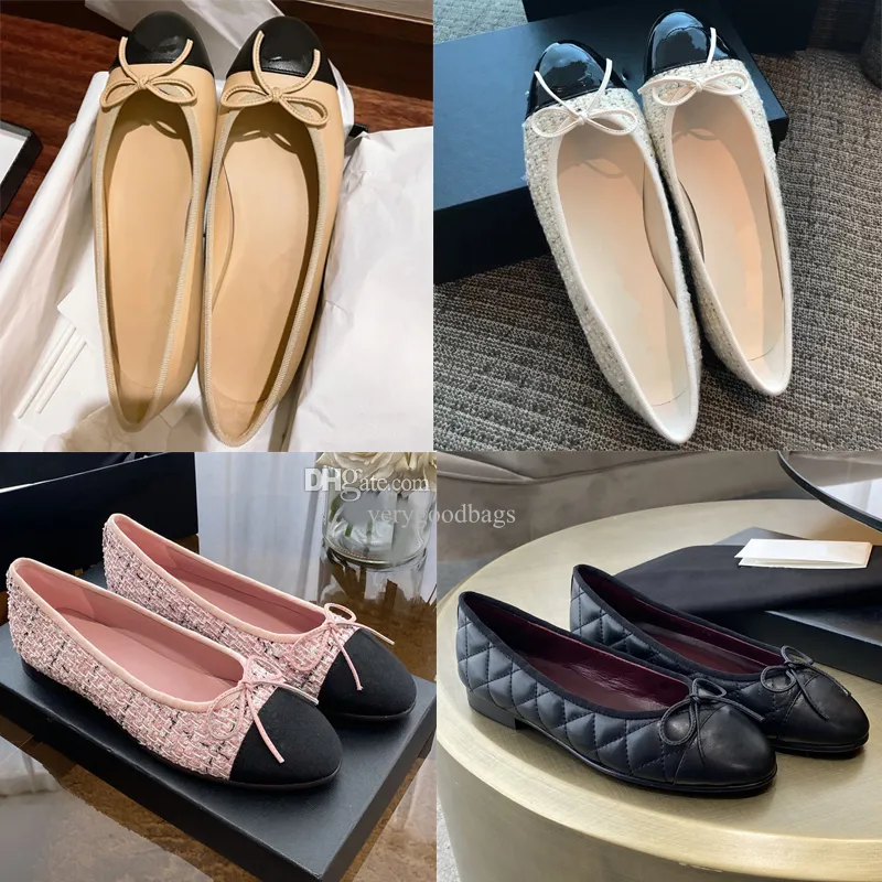 Designer Ballet Flats Echte lederen vrouw Loafers Casual schoenen Maat 35-42 Designers Schoenen Trouwfeest Luxe Top Quilty Velvet Seasonal met doos Dust Bag