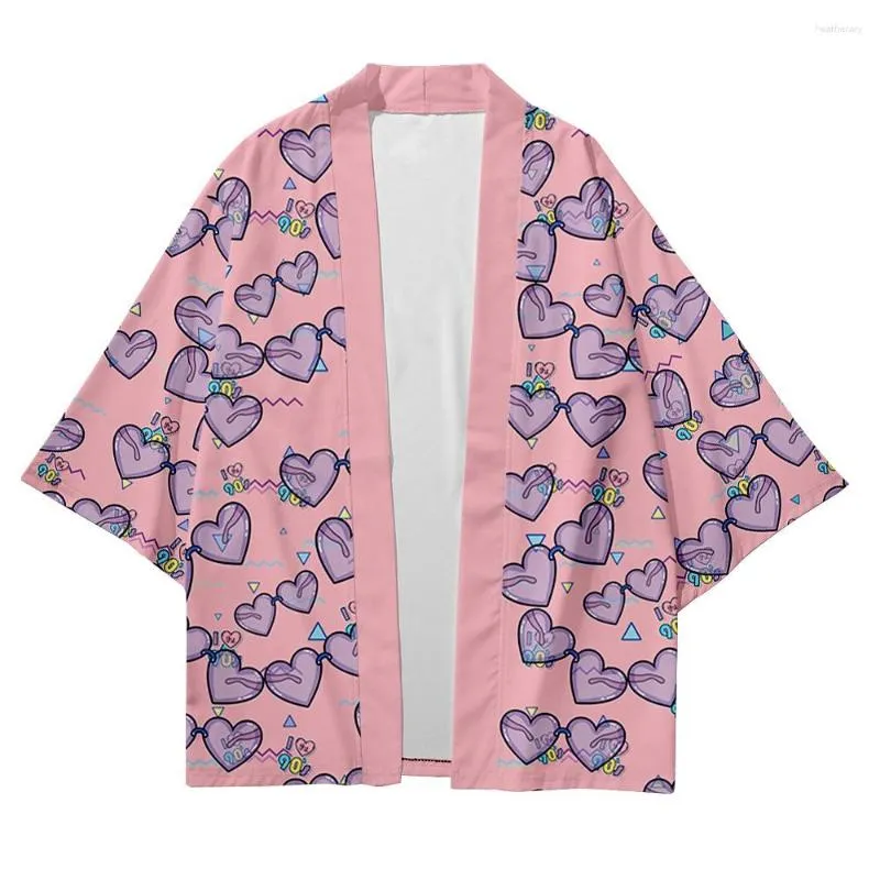 Abbigliamento etnico Cardigan giapponese Sciolto Donna Uomo Cosplay Yukata Harajuku Tradizionale Samurai Stampa floreale Kimono Plus Size 6XL Haori