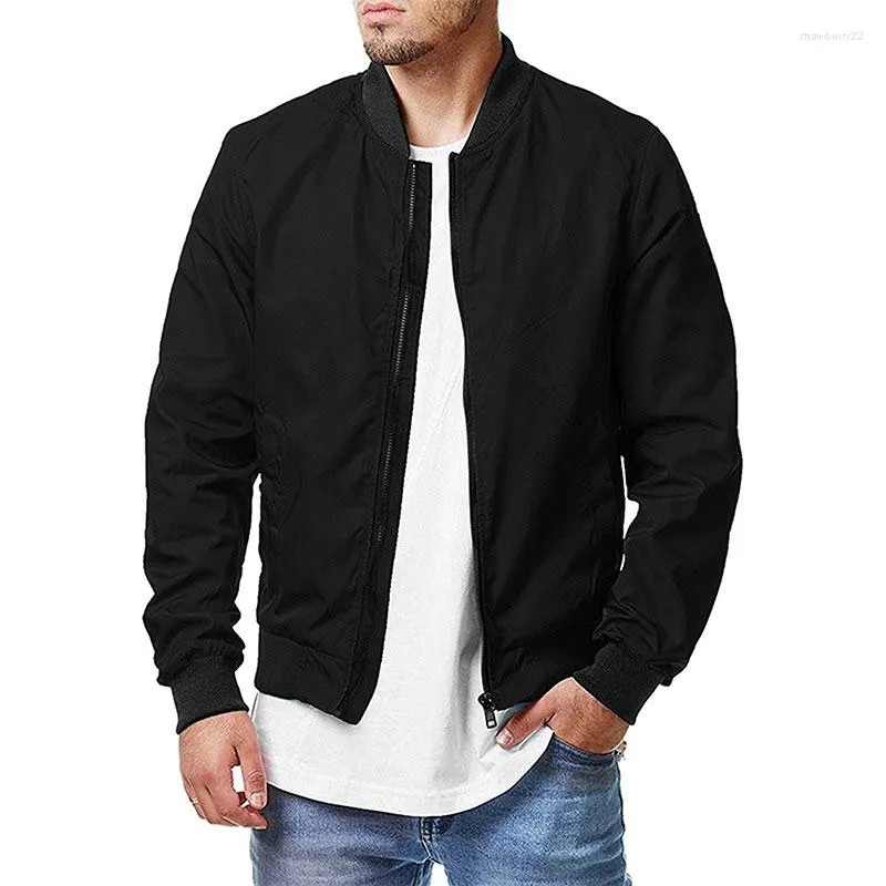 Herrenjacken Herren S Leichte Bomber-Windjacke Fliegerjacke Reißverschluss Kausal Varsity Wintermäntel Wasserdichte Oberbekleidung