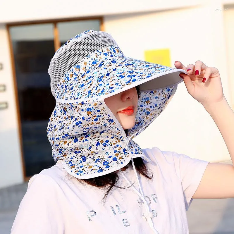 Breathable Floral Mesh Sun Cap With Wide Brim For Women Perfect For Summer  Sun Visor In Spanish Protection And Neck Protection From Scottoved, $7.51