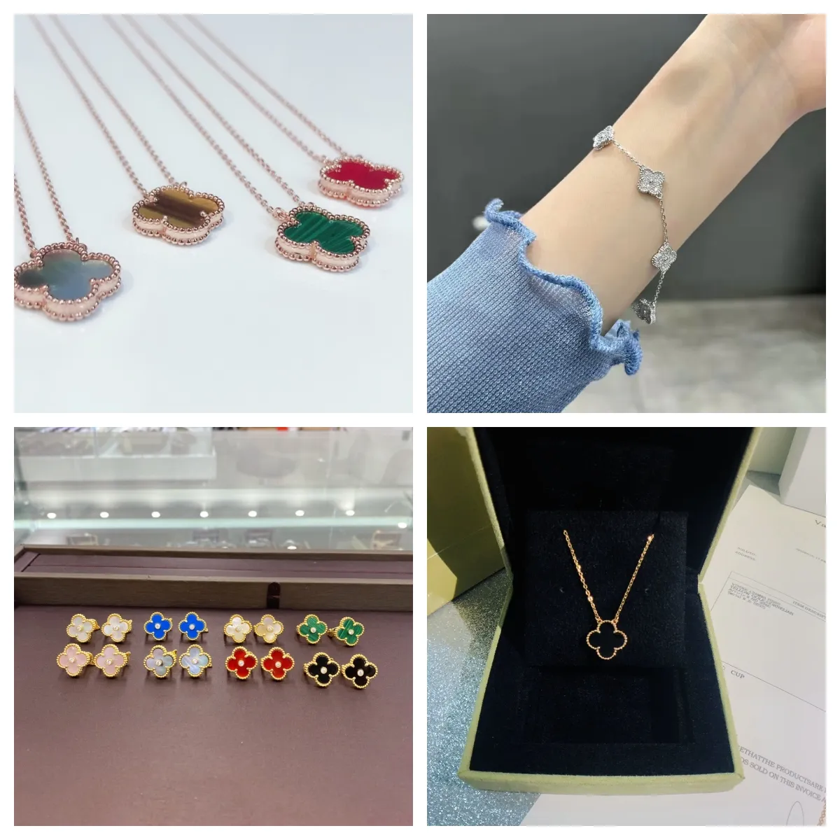 2024 Nieuwe Mode Top Hanger Liefde bloem Hart Ketting Armband voor Vrouwen Liefde Sieraden Geschenken voor Vrouw Vriendin