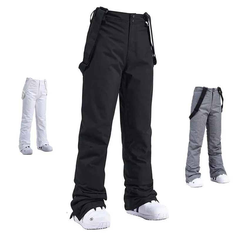 Ski Pantalon Haute qualité hommes femmes hiver épais chaud pantalon de ski coupe-vent imperméable jarretelles pantalon neige Snowboard pantalon grande taille 230922