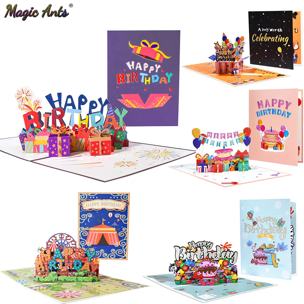 Cartes de vœux Carte de joyeux anniversaire pour fille, enfants, femme, mari, gâteau d'anniversaire 3D, cartes de vœux pop-up, cartes postales, cadeaux avec enveloppe 230923