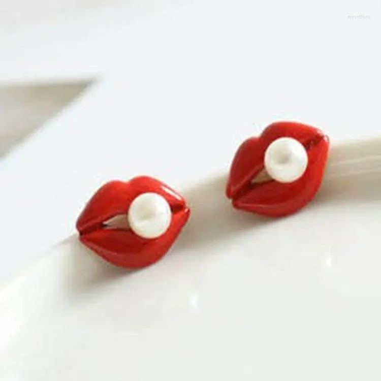 Ohrstecker Großhandel 2 Paar 4 STÜCK Koreanischer Schmuck Lippenbesetzte Perle