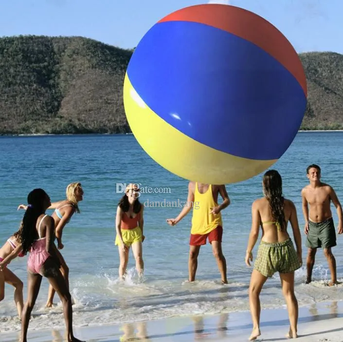 DHgate 200cm Giant Inflatable Beach Ball Pool Party Favors Swimming Pool Toys Kids Beach Toy Pvc Water Ball Promotional advertising Toys Sports Outdoors