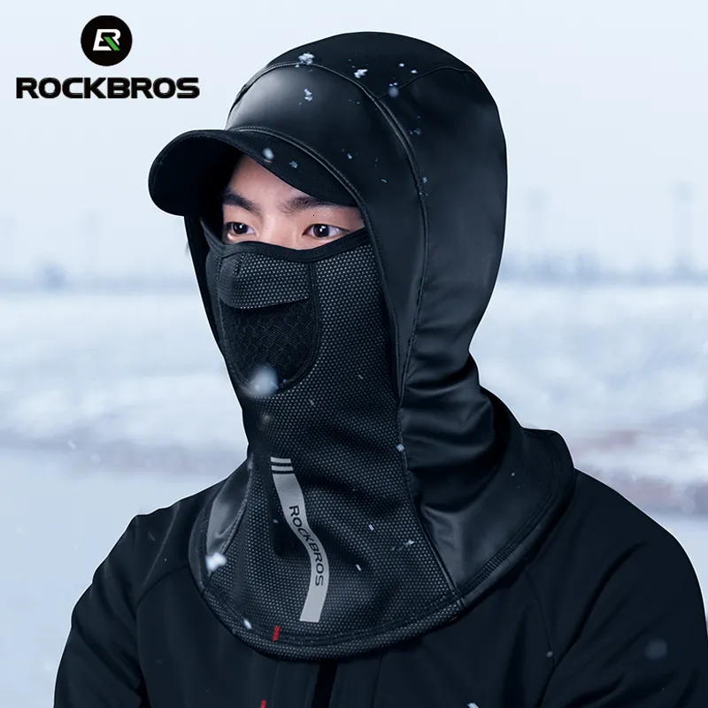 Fahrradkappen Masken ROCKBROS offizielle Winter-Thermo-Fleece-Skimaske Snowboard-Kapuze Vollgesichtsabdeckung Schals Sturmhaube Winddichte Kopfbedeckung gbhrdt 231017