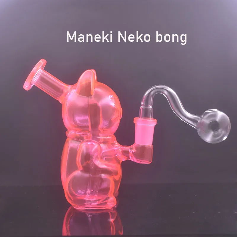1pc narguilés Shisha Mini verre brûleur à mazout Bong rose capiteux bongs en verre conduites d'eau unique fumer eau Bong avec 14mm mâle verre brûleur à mazout tuyau livraison gratuite