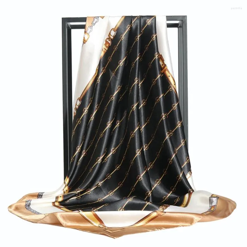 Sciarpe Sciarpa di seta Donna Lusso Sac Femme Regalo di compleanno Foulard estivo Hijab Bandana Cheveux Luxe 90x90 Fascia per capelli Testa