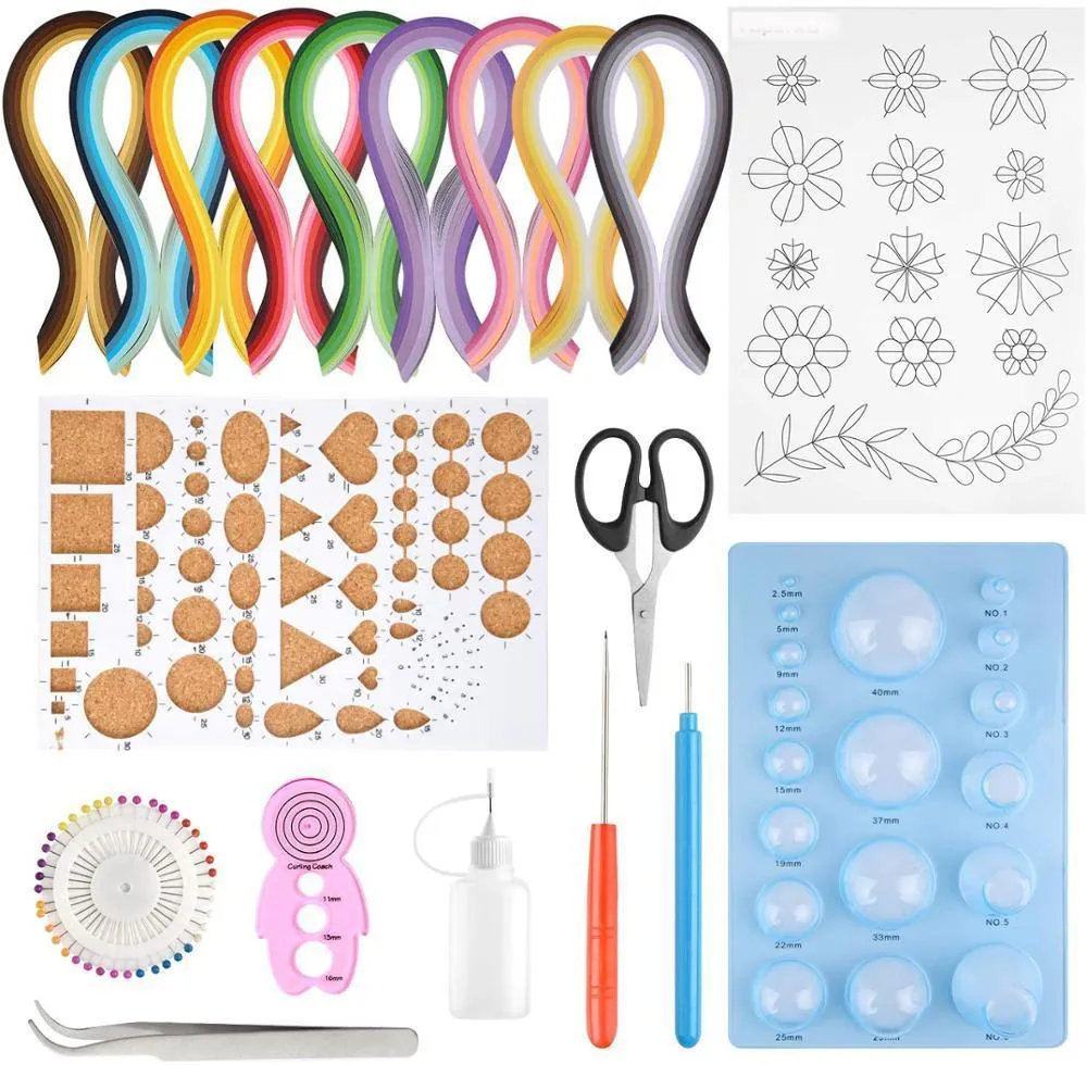 Förpackningspapper Quilling Kit 45 färger 900 remsor Quilling Art Paper DIY Craft With Tools for Christmas Gift and DIY Home Decoration 230923