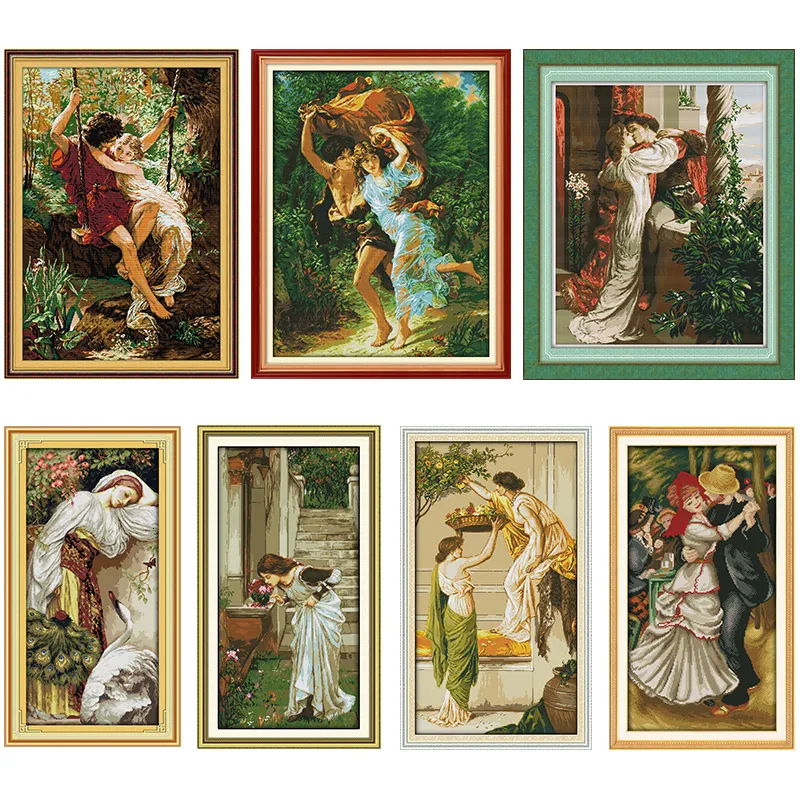 Kunst en ambachten Joy Sunday Happy Time Cross Stitch Kit Gestempeld patroon 11CT 14CT Geteld Gedrukt Ambachtelijke Borduurkunst Naaidecoratie Cadeauset 230923