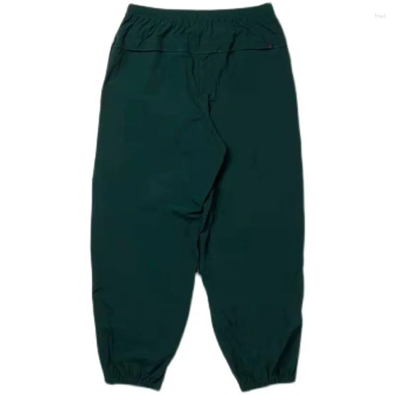 Pantalones de hombre estilo japonés impermeable casual piernas largas color sólido deportes verde oscuro negro ajuste suelto