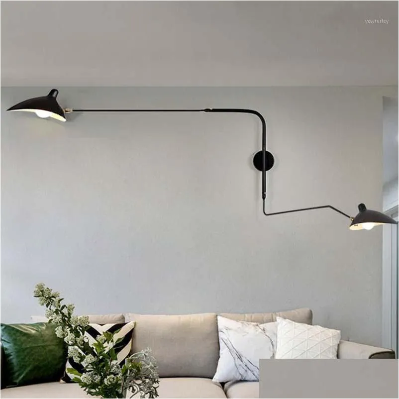 Wandlamp Retro Loft Industriële Verlichting Serge Mouille Vintage Lampen Franse Ontwerper Roterende Blaker Voor Thuis Decor1 Drop Delivery Gar Otjh4