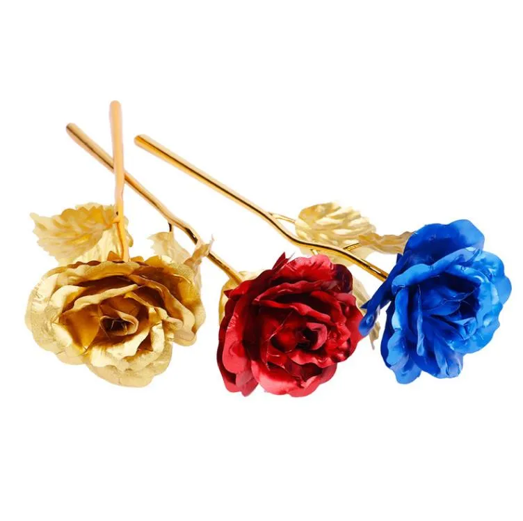 Moda 24k złota folia platowana róża kreatywne prezenty trwają na zawsze róża na miłośnik weselny walentynki prezenty domowe dekoracja kwiat sn874