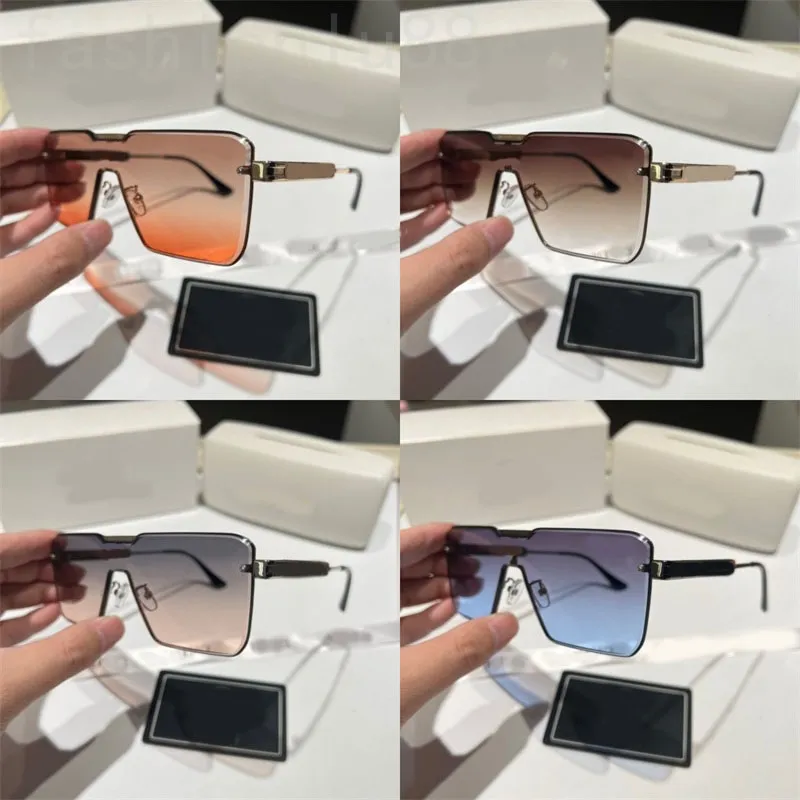 Mens designer sunglasses oversized sunglass thin frame fashion check lunette de soleil uva protection luxury glasses simple modern fashion pj070