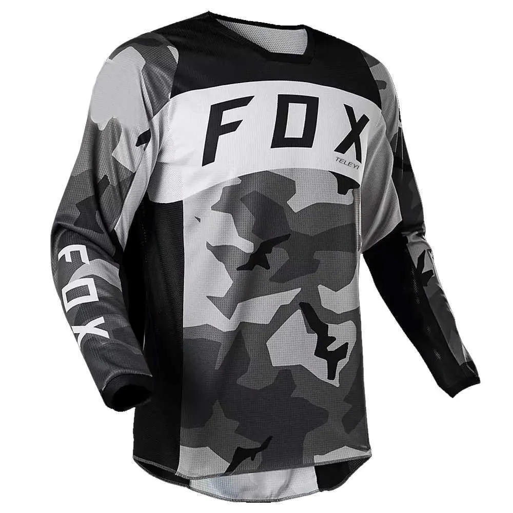 Fox Teleyi Motocross Jersey Racing Moto Clothing Quick Dry Mtb Shirts Dirt Bike Downhill Mountain DH Long Sleeve Cycling Jersey