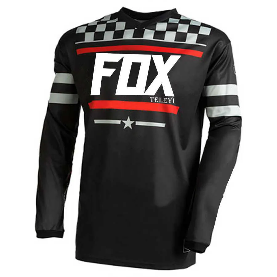 Maglia da bicicletta Moto Manica Ciclismo Enduro Mtb Camicia Downhill T-shirt Camiseta Motocross Mx Mountain Bike Abbigliamento FOX TELEYI