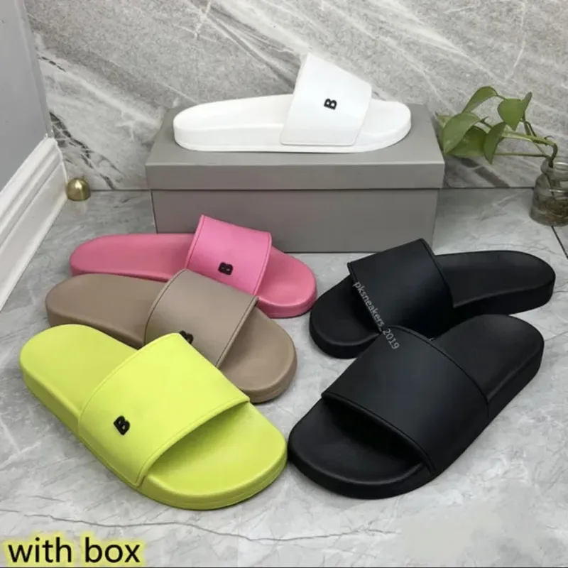 2023 Paris slipper Sliders Mens Womens Summer Sandals Beach Slippers Ladies Flip Flops Loafers Black White Red Green Slides Chaussures Shoe With Box