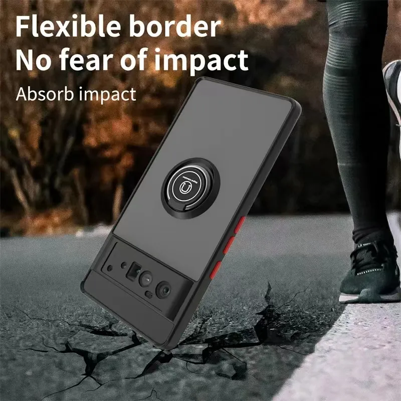 Luxury Phone Case for Google Pixel 6 7 8 Pro 7A Shockproof Rugged Protection Anti Fall Multifunction Magnetic with Ring Bracket Cover