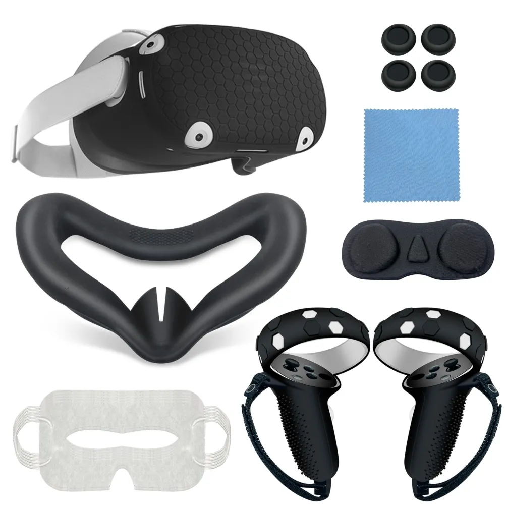 VRAR Accessorise 3-farbige Schutzlinsenabdeckung für Oculus Quest 2 Ersatz-Anti-Leckage-Nasenpolster VR-Zubehör 7-teiliges Set VR-Shell-Abdeckung 230922