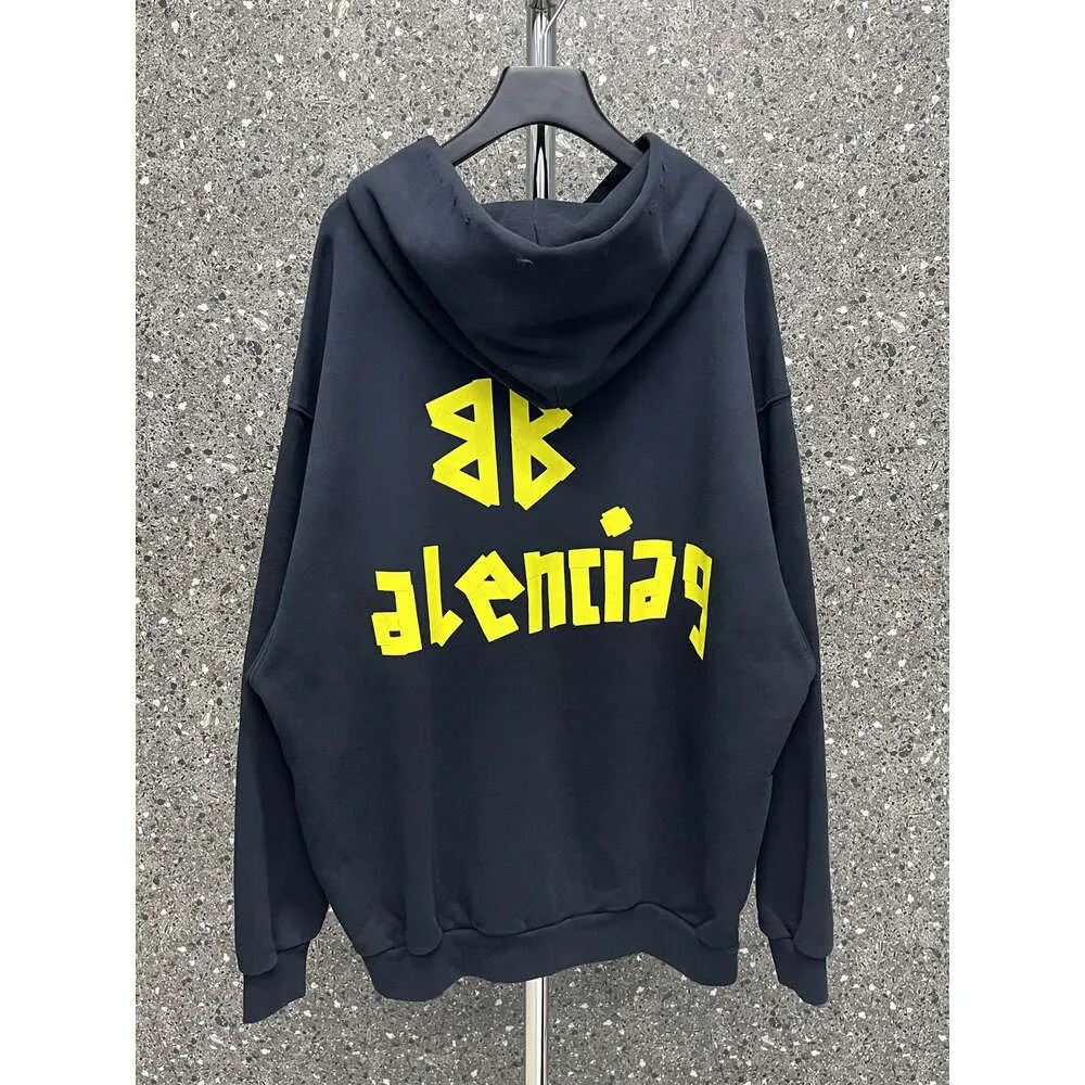 High edition Paris B family 23 tape American paper letter casual printed terry fabric hoodie suitable for men and women loose fitting sweaters