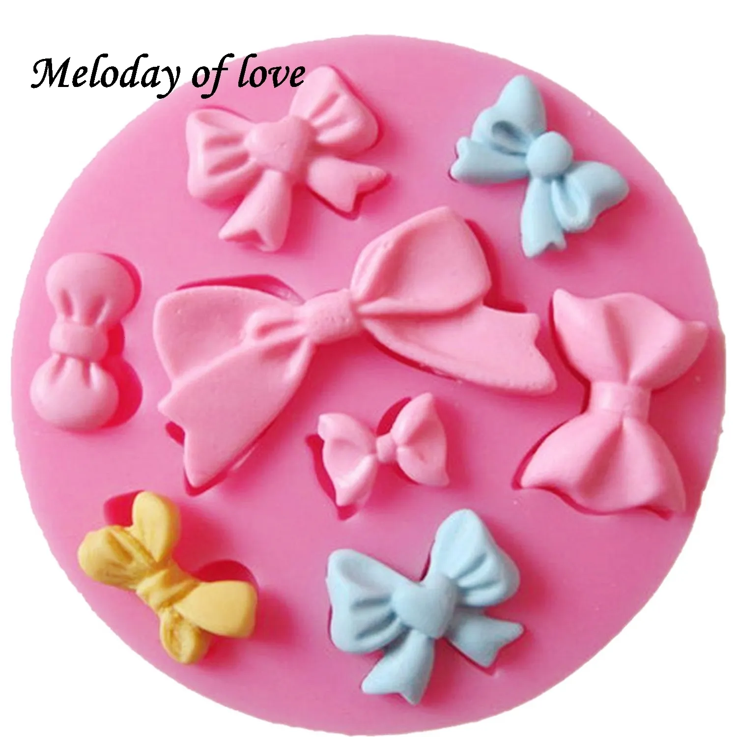 Baking Moulds Many Mini bow chocolate wedding cake decorating tools DIY baking fondant silicone mold High quality T0218 230923