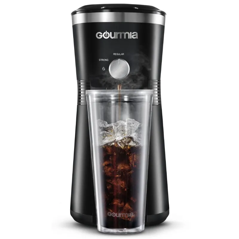 Gourmia Iced Coffee Maker mit 25 Fl oz. Wiederverwendbarer Becher, schwarz