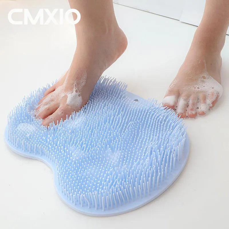 Badematten CMXIO Dusche Badematte Fußmassagegerät mit rutschfesten Saugnäpfen Badezimmermatte Silikon-Saugnapf-Massagebürste für den Badezimmergebrauch 230923