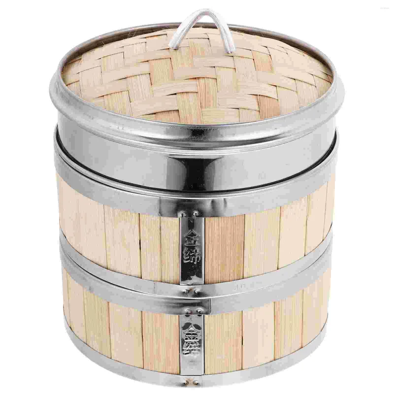 Bao – panier à vapeur double, panier à nourriture, cuisson en bois, bambou, acier inoxydable, petit Pot