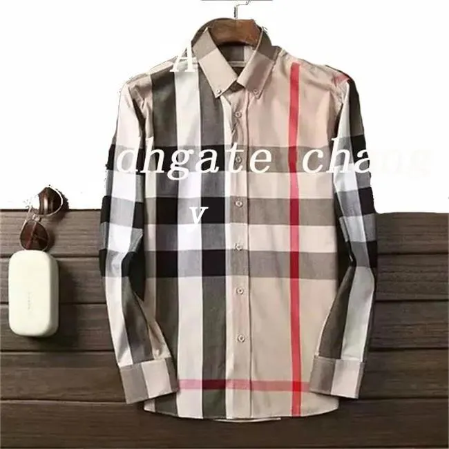 Designer Business Shirt Black Gold Print Plaid Dress Shirt for Men