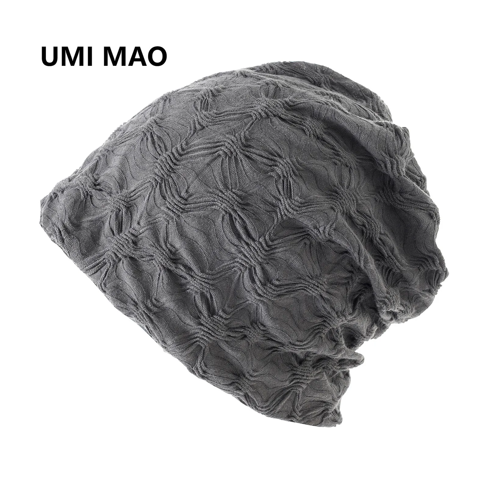 Berets UMI MAO Korean Pile Hat Summer Japanese Black Baotou Hat Thin Cold Female Net Red Big Head Circumference Male Confinement Y2K 230923