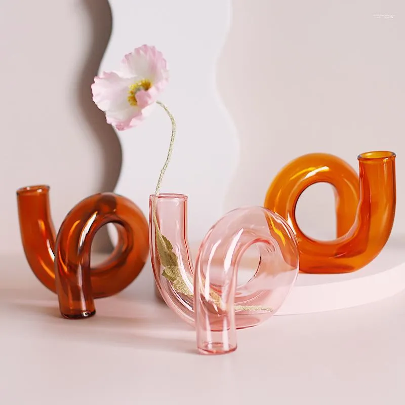 VASES NORDIC GEOMETRIC VASE ARTISTIC MODELING不規則なガラスフラワーアレンジ