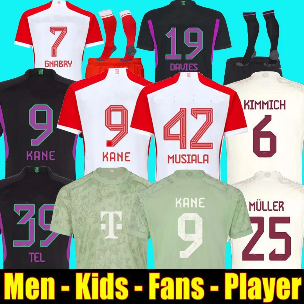 23 24サッカージャージーSANE 2023 2024フットボールシャツGoretzka Gnabry Camisa de Futebol Men Kids Kits Kimmich Fans Player 50th Bayern Munich Oktoberfest Kit Neuer Kane Tel