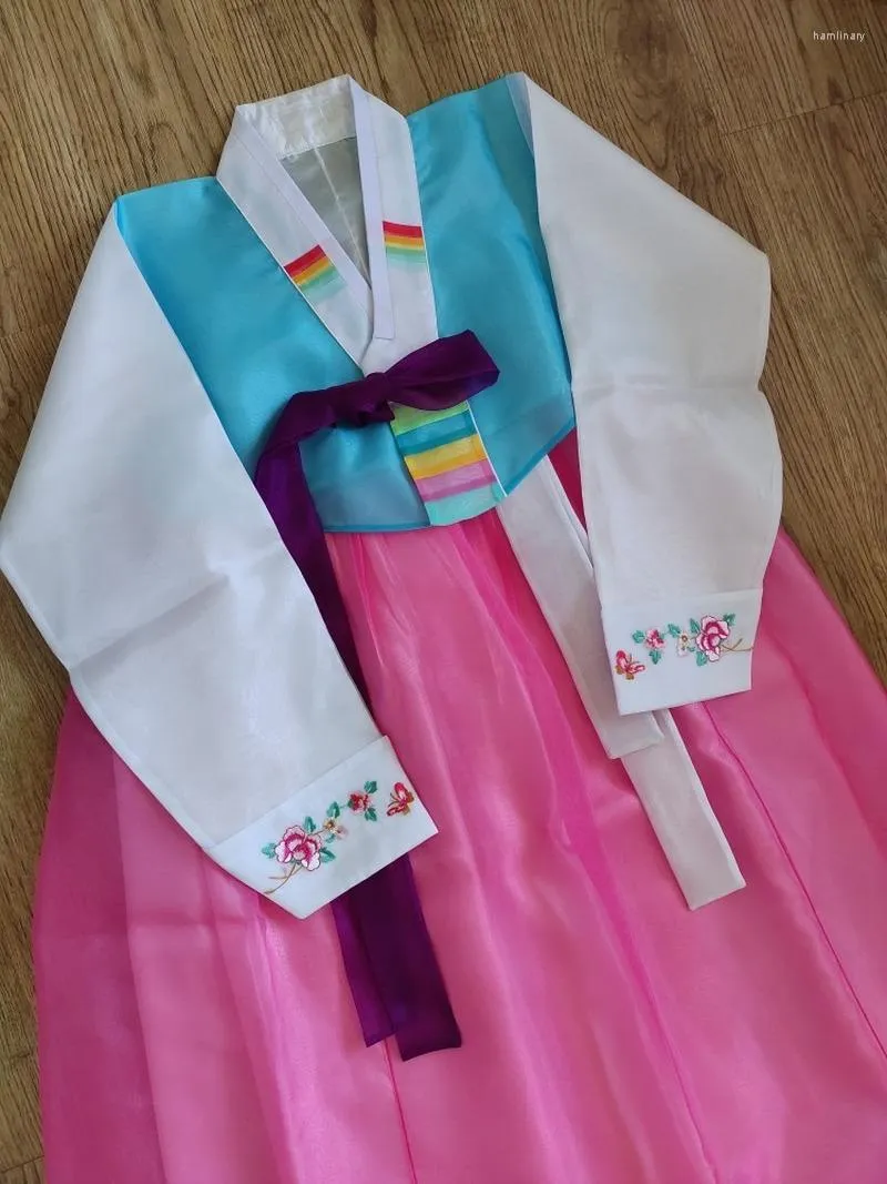 Ethnic Clothing Ladies Hanbok Summer Thin Single Size Dress Traditional Costume Celebration Banquet