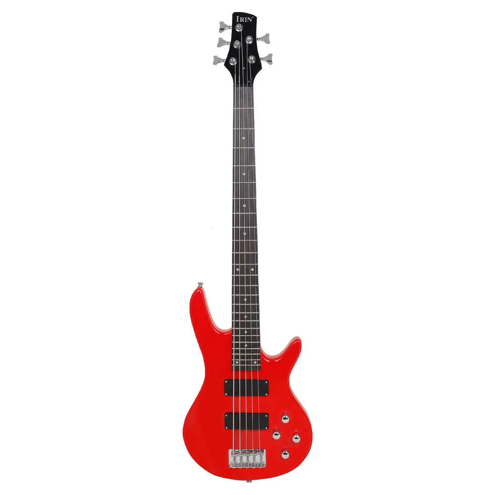 IRIN Bajo eléctrico de cinco cuerdas Guitarras de gran oferta Rendimiento para principiantes Instrumento de rock IB de 5 cuerdas BLACK MUSIC MAN Rojo Nuevo