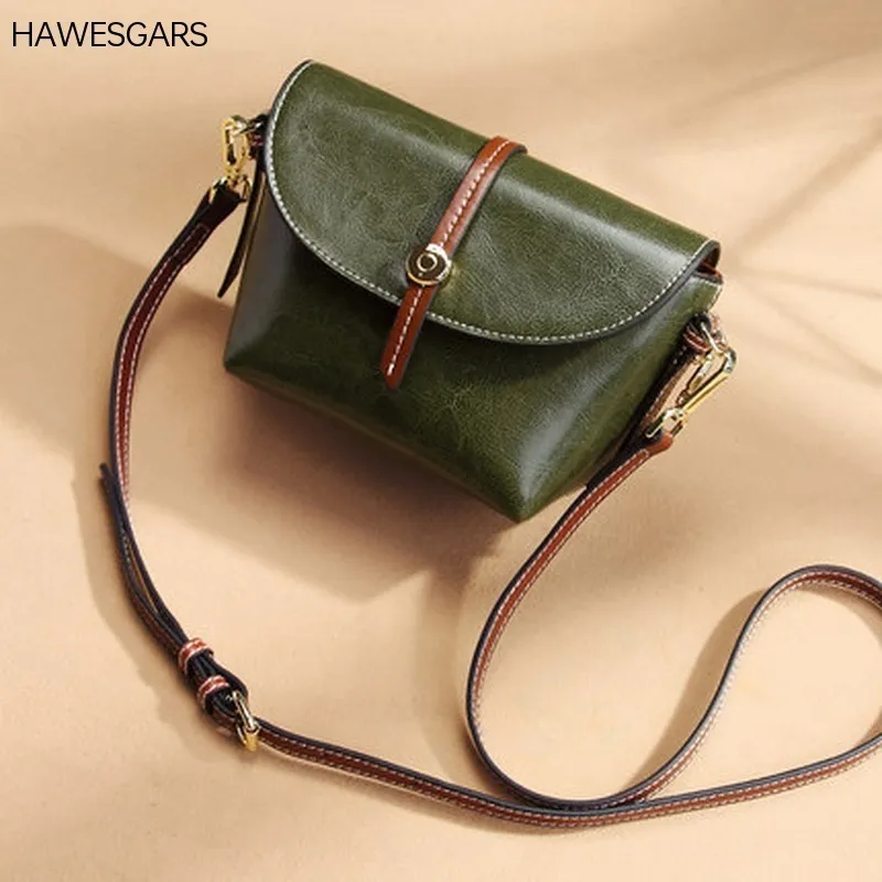 Evening Bags HAWESGARS Korean Women Leather Shoulder Messenger Bag Trendy Allmatch 230923