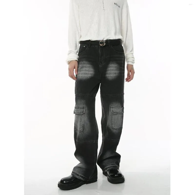 Мужская джинсовая одежда | Осень 2023 года: свободный белый ретро-панк-мотоцикл в рабочем тренде
