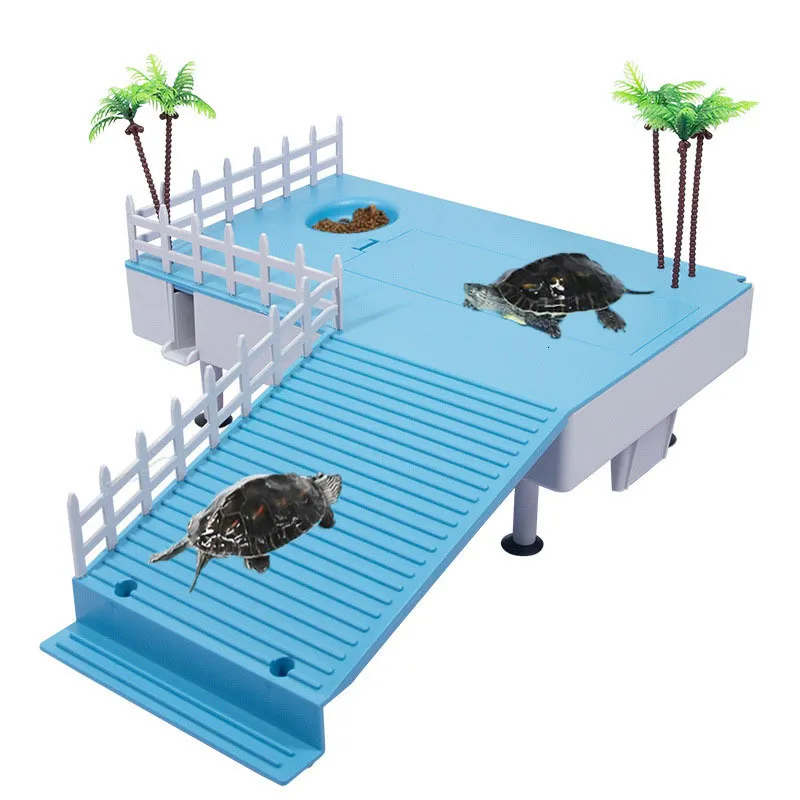 Lot De 3 Plateformes En Gazon Artificiel Pour Tortues - Décoration Réaliste Pour Aquarium Et Terrarium