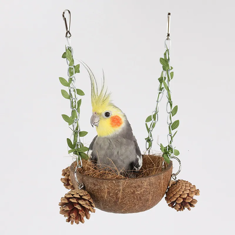Bird Swings Wooden Hanging Toy for Parrot Cockatiel Cage oz