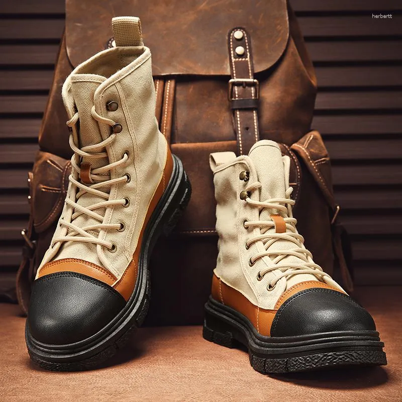 Boots Winter Men Outdoor Fashion High Top Shoes Sneakers Punk Casual For Motorcycle Male British Style