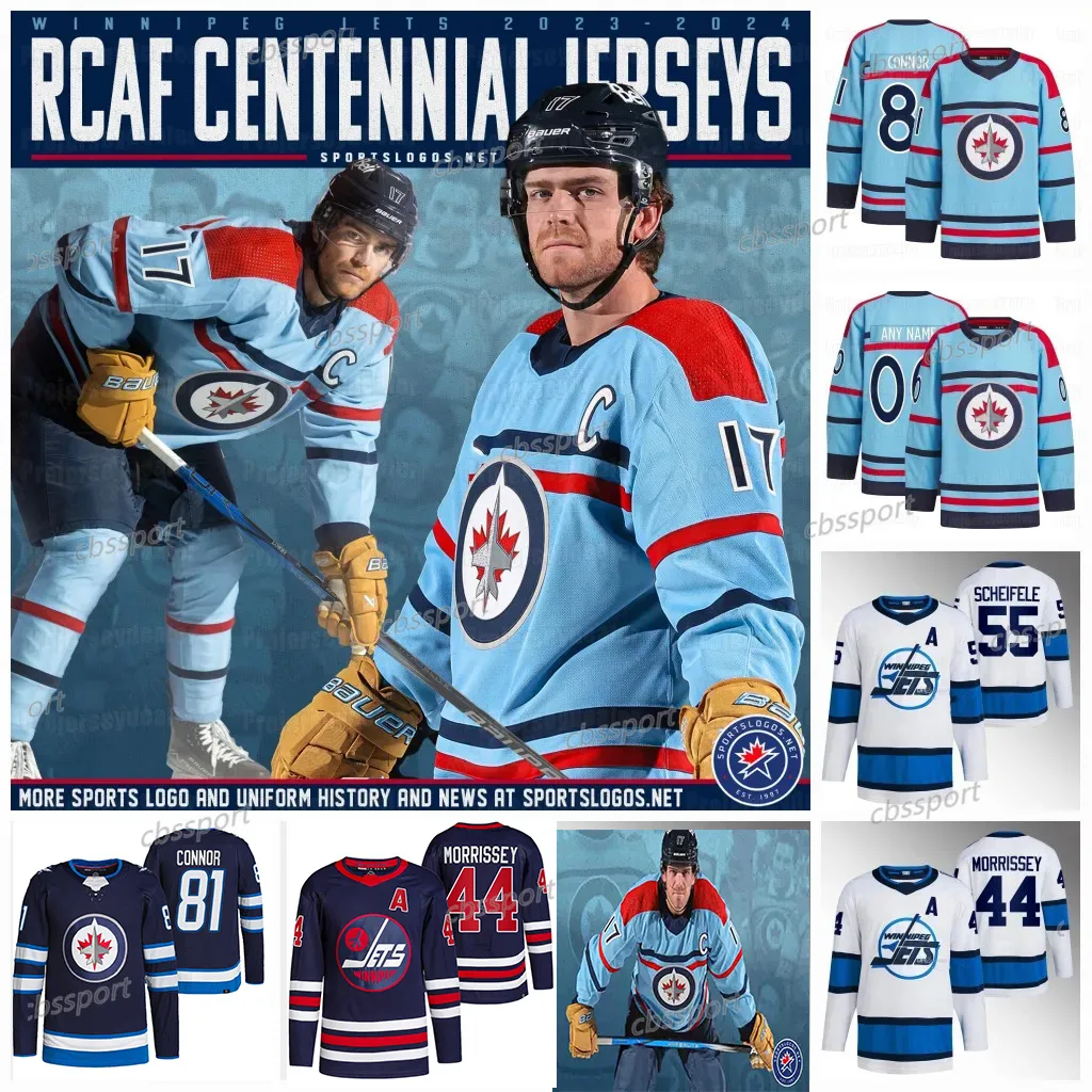 Adam Lowry 2023-24 RCAF Centennial Jets Jersey Kyle Connor Maenalanen Gustafsson Jeffrey Vielpierre-Luc Dubois Nino Niederreiter Winnipeg Namestnikov Schmidtt