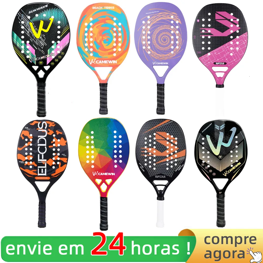 Tennis Rackets High Quality 3K Carbon and Glass Fiber Beach Tennis Racket Soft Face Tennis Racquet with Protective Cover Ball 230923