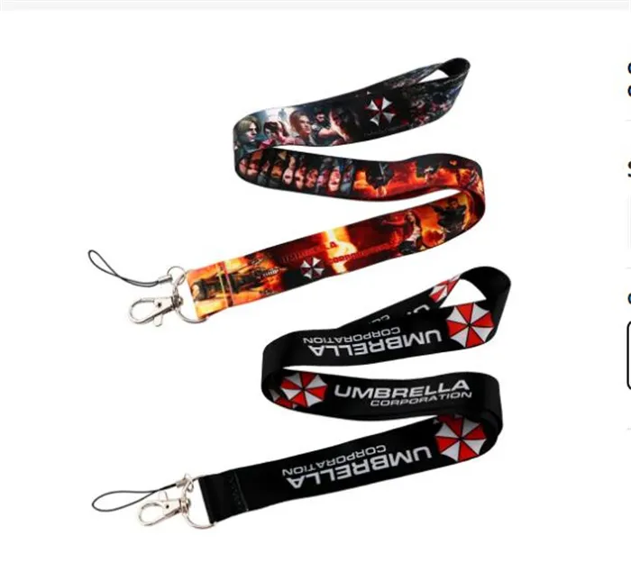 Portachiavi di design Ombrello protettivo The Film Neck Strap Cordino da gioco per chiave USB Carta d'identità Porta badge Cinghie per cellulare Collana Regalo CC