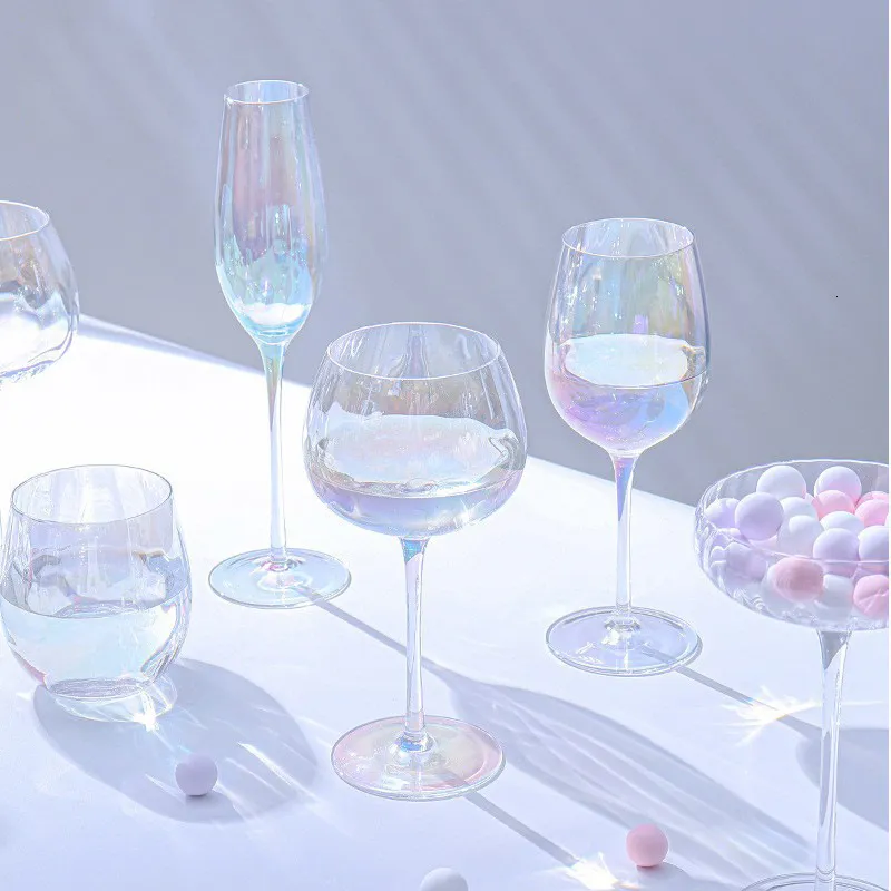 Weingläser, Regenbogen-rotes Glas-Set, Trinkgeschirr, Trinkbecher für zu Hause, bunter Cocktail-Champagner-Kristall 230923