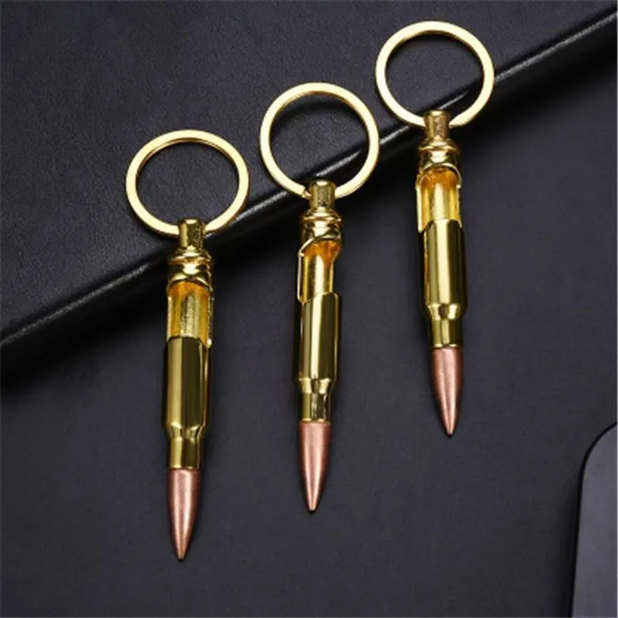 Creative Metal Bullet Opener Keychain Multi Function Product Key Chain Advertising Promotional Gifts Women Charm Pendant Key R233D