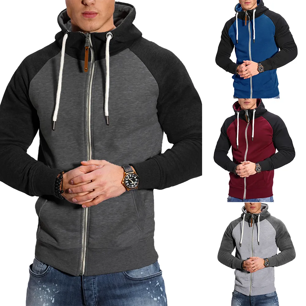 Herrtröjor tröjor herrar varm zip upp tröja jacka hooded hoodie atletic sports running pullover sweatshirt casual outwear long hylsa 230923